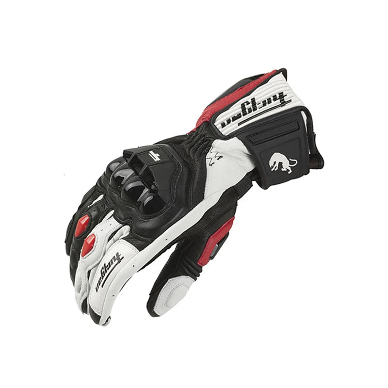 Genuine Leather Motocross Gloves - Breathable with Touchscreen Capabilities