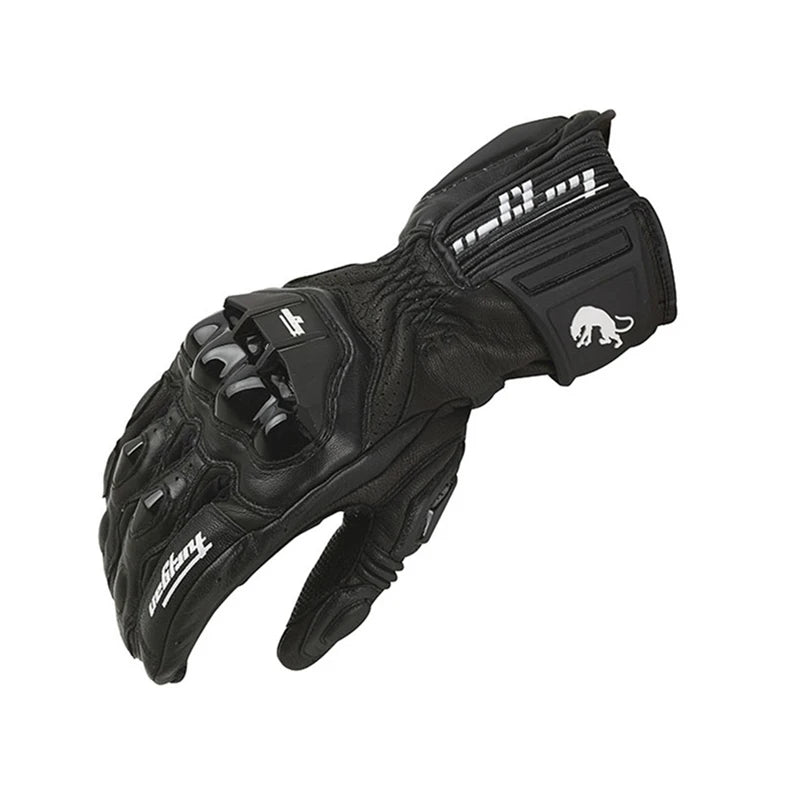 Genuine Leather Motocross Gloves - Breathable with Touchscreen Capabilities