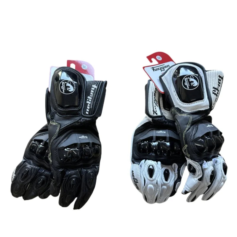 Genuine Leather Motocross Gloves - Breathable with Touchscreen Capabilities