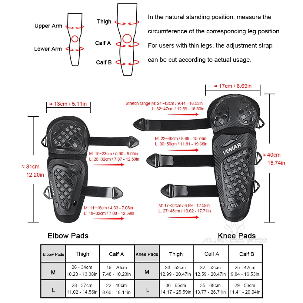 LIGHTWEIGHT and BREATHABLE Motocross Knee and Elbow Protection