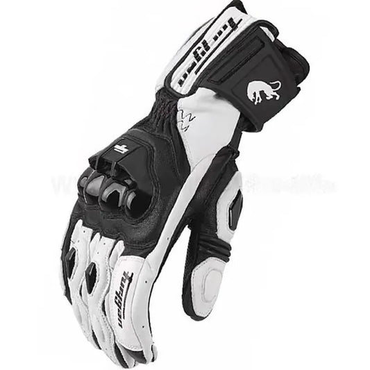 Genuine Leather Motocross Gloves - Breathable with Touchscreen Capabilities