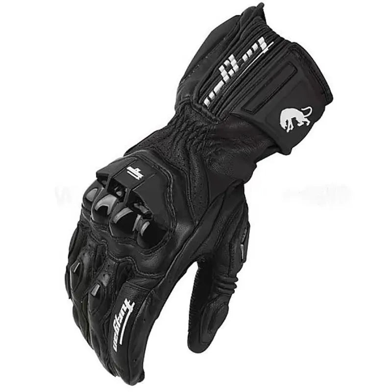 Genuine Leather Motocross Gloves - Breathable with Touchscreen Capabilities